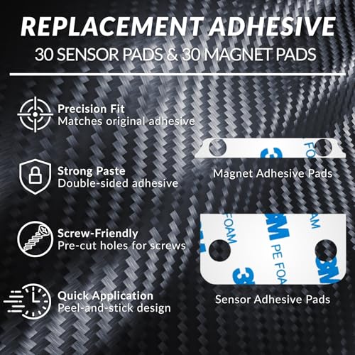 Image of Sensors Adhesive Replacement Tape for Ring Alarm Contact & Magnets (2nd Gen), Pre-Cut, Contains 30 Sensor Strips and 30 Magnetic Strips, No Cutting Needed, Strong Hold, Residue-Free Removal