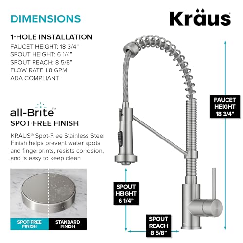 KRAUS Premier 32 in. Undermount 50/50 Double Bowl 18-Gauge Stainless Steel Kitchen Sink and Commercial Style Pull Down Faucet in Spot-Free Stainless Steel, KCA-1200 by Kraus - Image 8