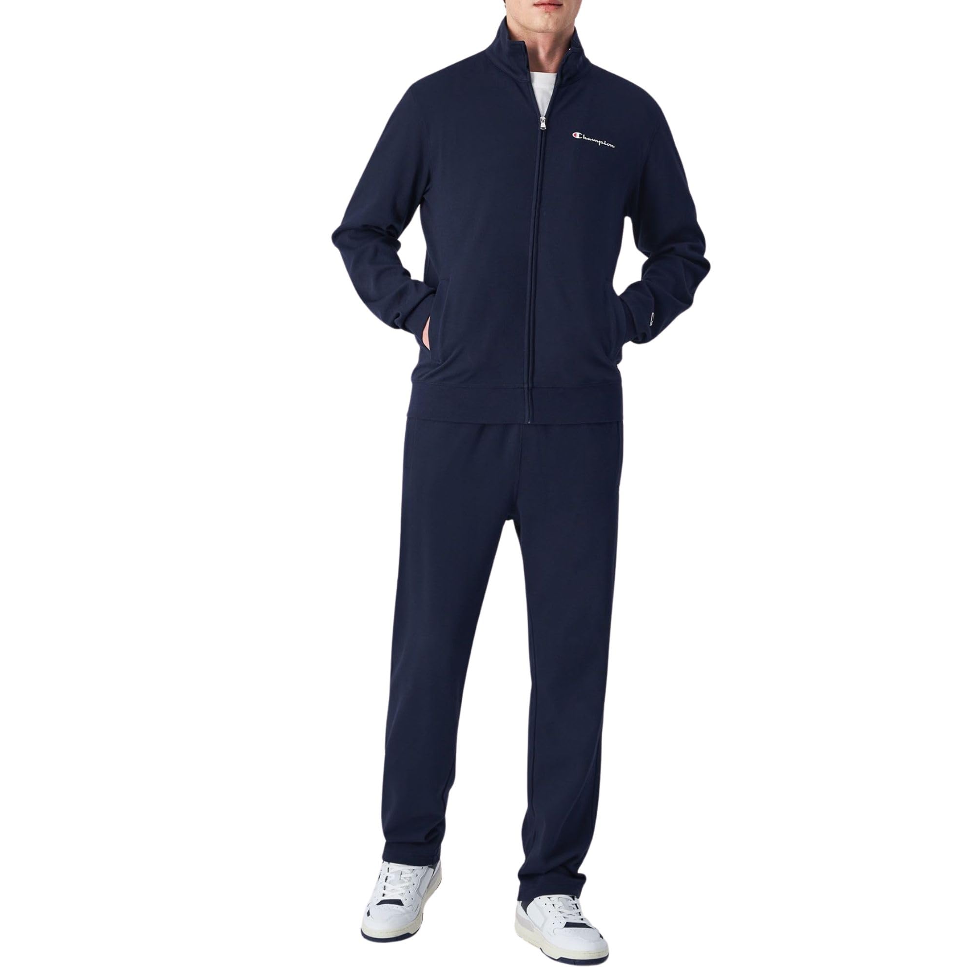 Champion Men's Legacy - Full Zip Interlock Sweatsuit, Blue (BS501), L