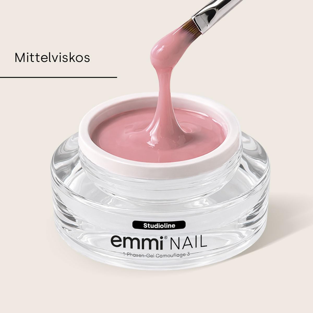 Emmi-Nail Studioline 1-Phasen-Gel Camouflage -3-15ml – LED UV All-In-One Gel – Grundierung, Aufbau & Versiegelung – Mittelviskos, selbstglättend & stark deckend – Perfekt für Gelmodellage, vegan