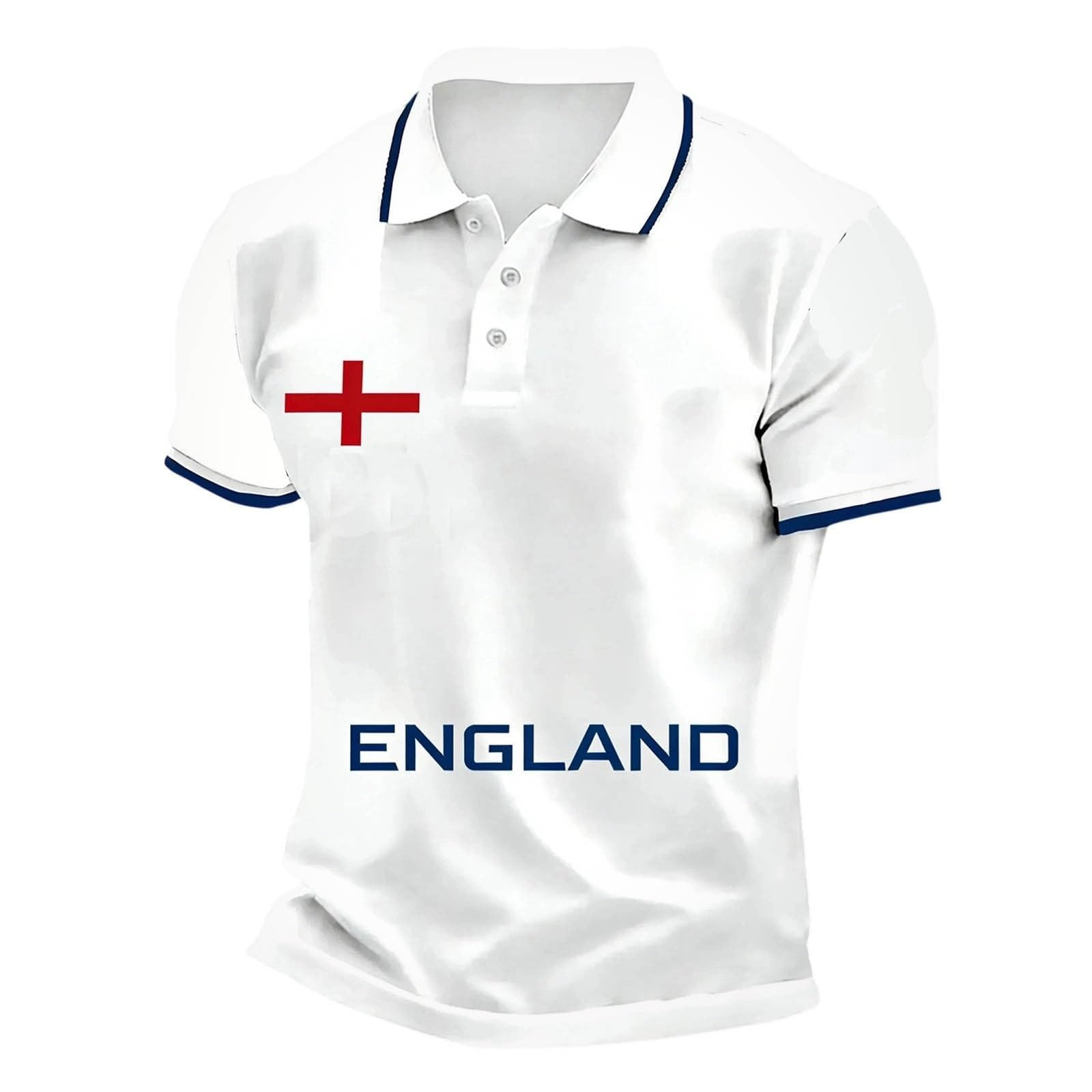 England Football Shirt 2026 Short Sleeve Polo Shirt with England Flag Design for Soccer Fans Comfortable Fit for Everyday Wear and Matches