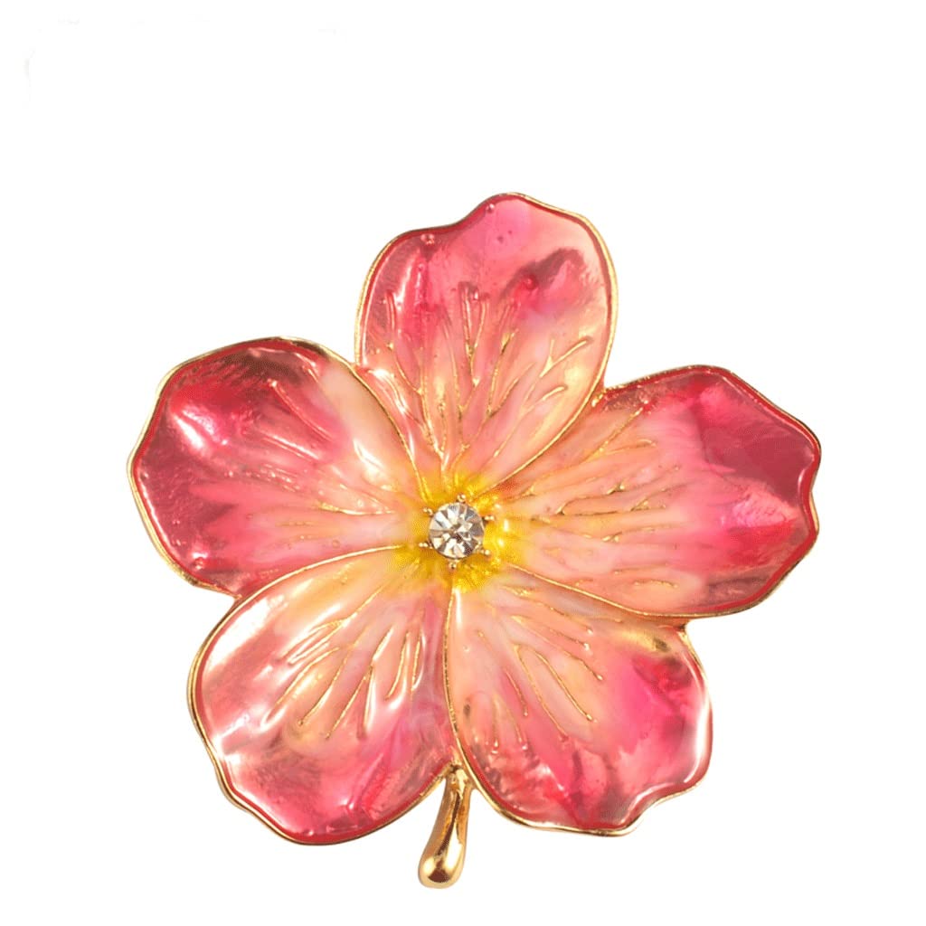 Rosa Emaille-Blumen-Broschen, weibliche Hijab-Anstecknadel, Corsagen-Brosche für Frauen, Hochzeitskleid, Abzeichen, Zubehör, Schmuck