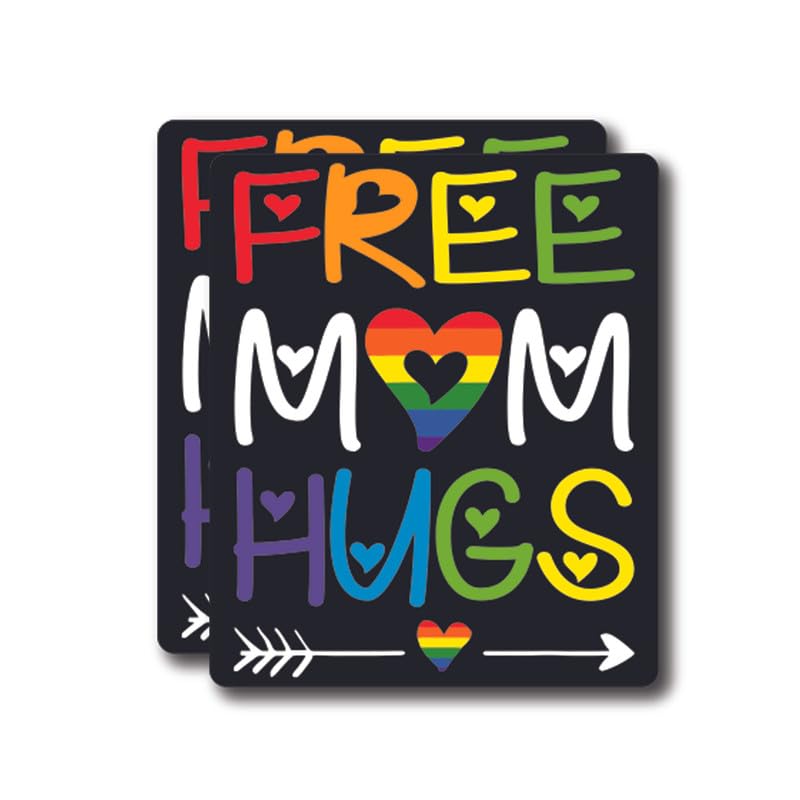 Autocollants Mom Hugs arc-en-ciel pour partager un message de bienveillance