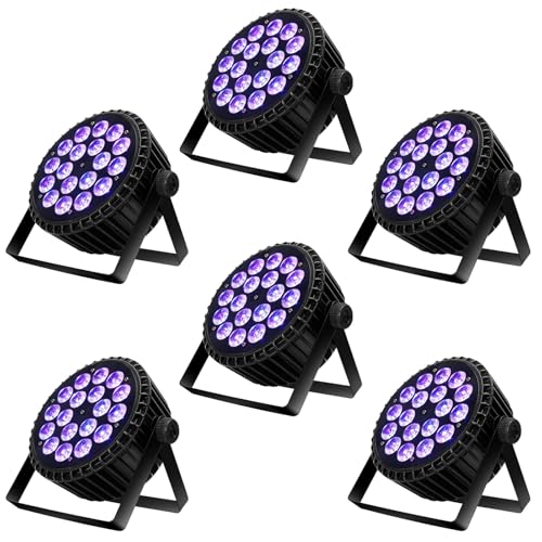 SHEHDS 18X18W 6-Pack Par Lights
