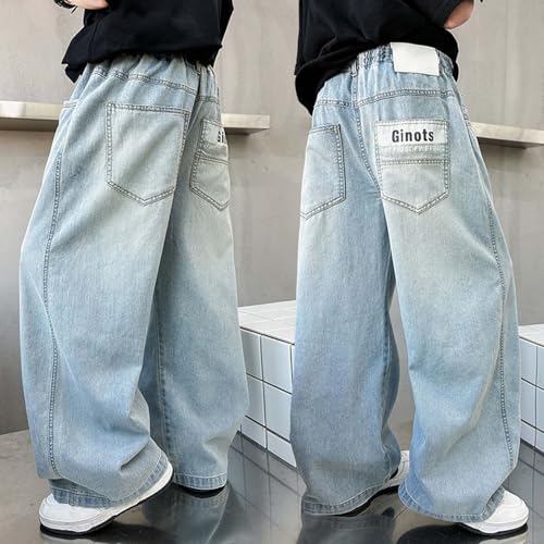 Jeans de ajuste regular holgado para niños con tejido elástico duradero 3