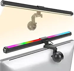 Light Bar, Preto, RGB Lightbar, Light Bar Monitor com Tres temperaturas de cor 15 cores modo