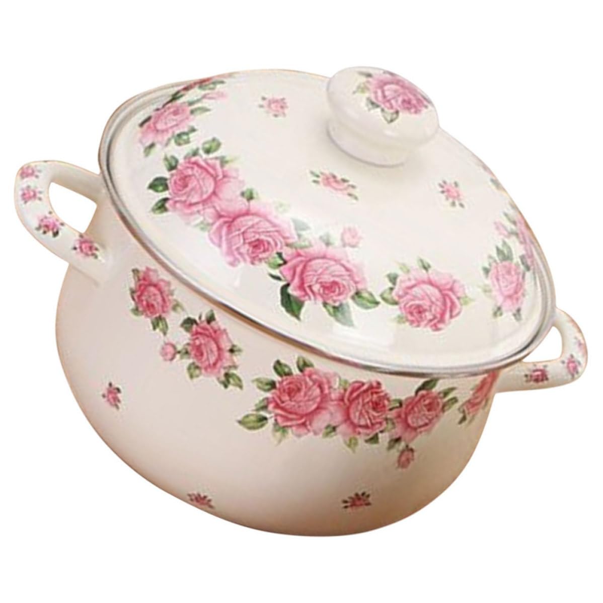 Olla de esmalte de 2.8 qt con tapa para la cocina diaria en casa