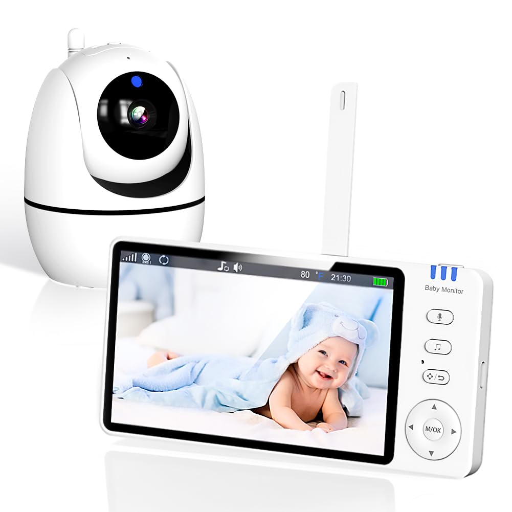 Ade Baby Monitor Video e Audio, per rimanere sempre in contatto con il tuo bambino in modo sicuro e riservato, schermo da 5", zoom x2, Audio Bidirezionale, VOX, Visione Notturna, Ninne Nanne