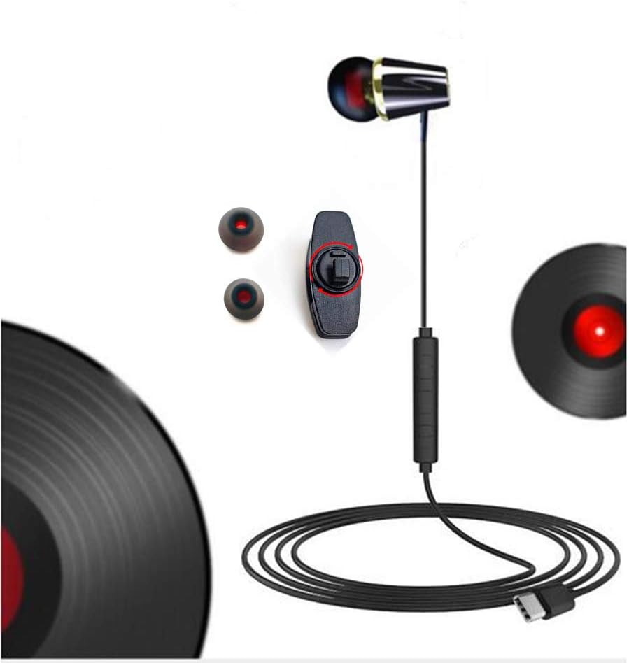 LINHUIPAD USB Type-C Earphones Single Earbuds One Side Earplugs with Microphone Stereo Sound Reinforced Cord Compatible with Google Samsung Xiaomi Huawei and More