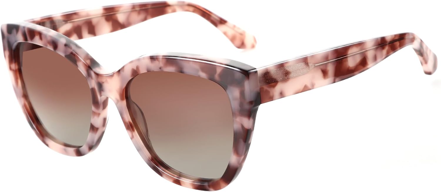 ZENOTTIC Polarized CatEye Sunglasses Women: Oversized Square Sunglasses for Woman - Cute Cat Eye Shades UV400 Protection