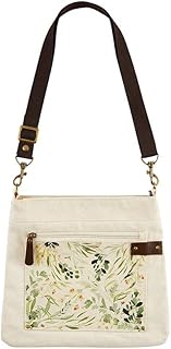 Creative Brands Cotton Canvas Crossbody Tote/Purse with Adjustable Strap, Loved