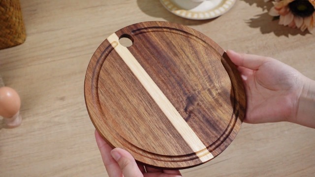 Set 2 Tablas de Cortar Redondas de Madera 7.9 Pulgadas miniatura 7