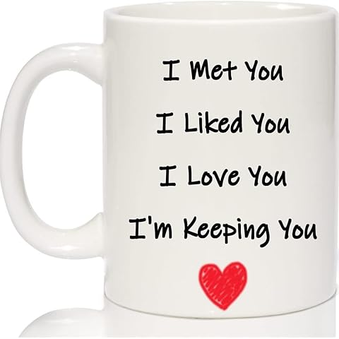 Breezy Valley Love Gifts, Christmas Gifts for Her Wife Girlfriend from Husband Boyfriend Him - Anniversary Romantic Gift, for Her Him Love Mugs, White 11oz