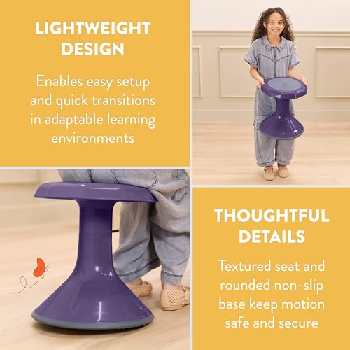 Image of Back2School Express Wobble Sensory Stool, 15in Seat Height, Flexible Seating, Eggplant