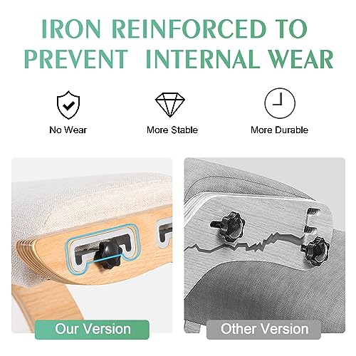 image for MallVitally Adjustable Kneeling Chair, Wooden Ergonomic Rocking Chair 