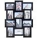 VonHaus 12 x Decorative Collage Picture Frames for Multiple 4x6 Photos - Black Wooden Hanging Wall Photo Frame with 12 Openings Hooks Included