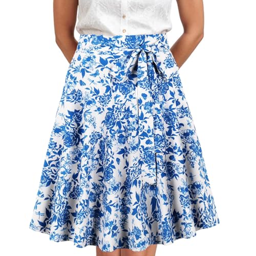 Falda midi floral de mujer para looks de oficina y eventos diarios
