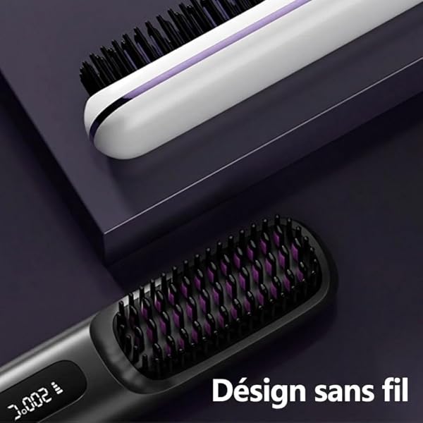 Cocoony Brosse à Cheveux,Brosse Lissante Ceveux Court Rechargeable Portable, Un Volume Coiffe en 2 Minutes (Noir) - 3
