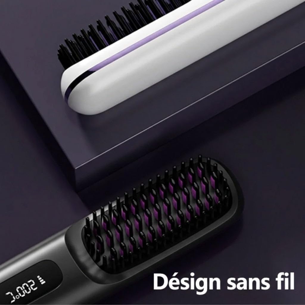 Cocoony Brosse à Cheveux,Brosse Lissante Ceveux Court Rechargeable Portable, Un Volume Coiffe en 2 Minutes (Noir) - 3