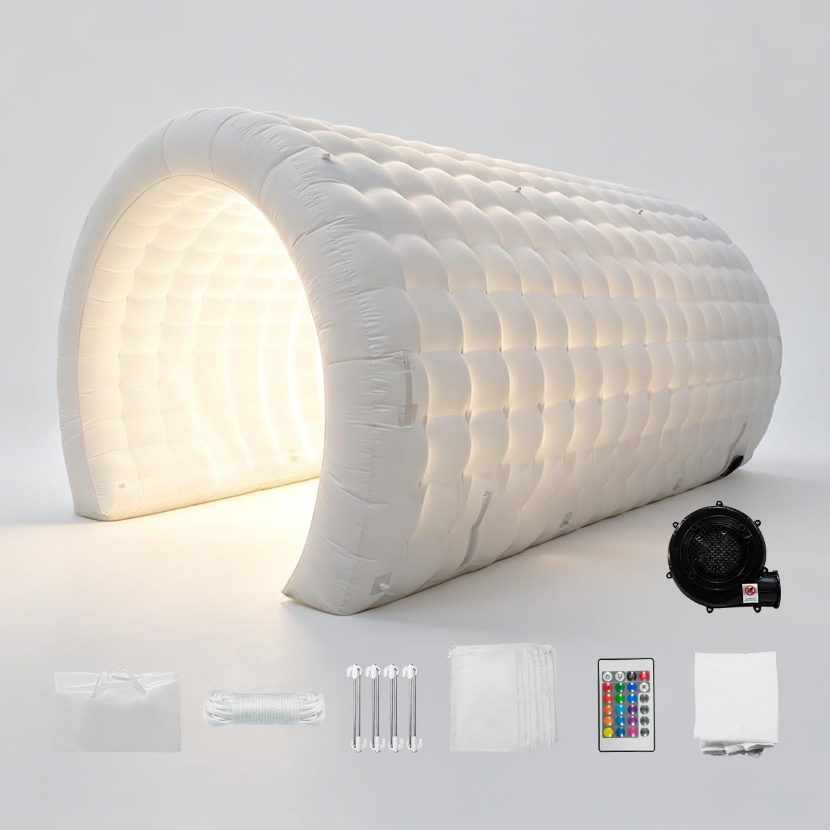 17FT Aufblasbarer Tunnel Eingang mit 350W Gebläse & LED-Lichtleiste