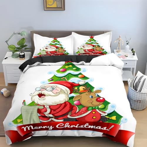 Housse de couette en microfibre douce 160x200 parure de lit 3 pièces zippée - 2