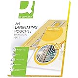 fundas para plastificar a4 united office Bolsas de plastificar Q-Connect KF24057 - Fundas para plastificar (tamaño A4, mate, 80 micras, 100 unidades)