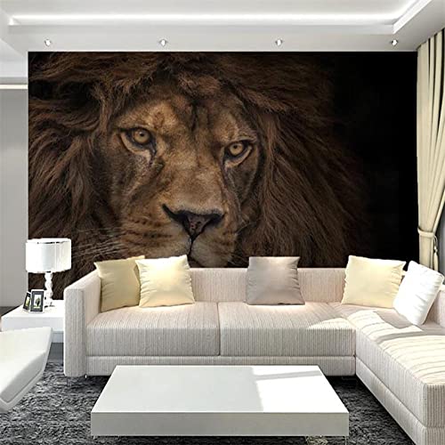 Wall Mural Lion Peel And Stick Self-Adhesive Wallpaper Vintage Animal Removable Large Sticker Waterproof Wall Decor Print Picture Image Design 79X55 Inch #TOP3