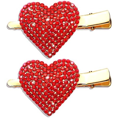 NVENF Heart Rhinestone Hair Clips Cover