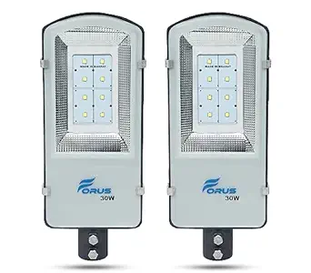 Forus LED Street Light 30W Waterproof 10 Years Warranty, Cool White Excellent Quality Street Light 30 Watt LED for Home, Street Lights Outdoor, Street Lamp, LED Street Road Lights 2Pc