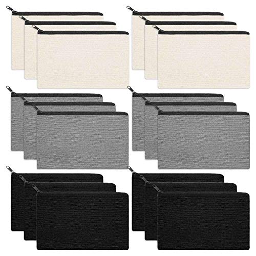 Jiaminye Lot de 18 trousses de maquillage en toile avec fermeture éclair Cover