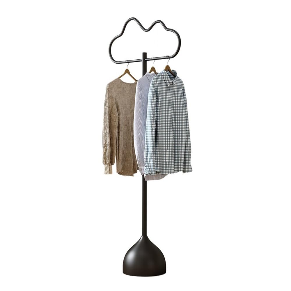DFHS46JK Hat Rack Clothes Hanger Floor Bedroom Bedside Cloud Coat Rack Home Creative Bed End Hanging Rod for Office(Black)