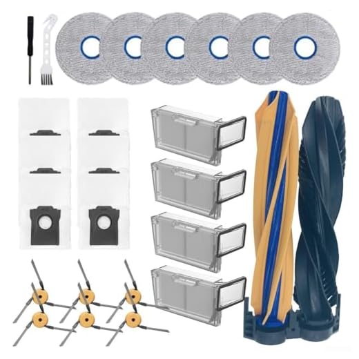 26-PCSErsatzset für Dreame X60 Max Ultra Saugroboter, Zubehör Kit mit Hauptbürsten, Wischpads und Staubbeuteln,Seitenbürsten, HEPA-Filtern