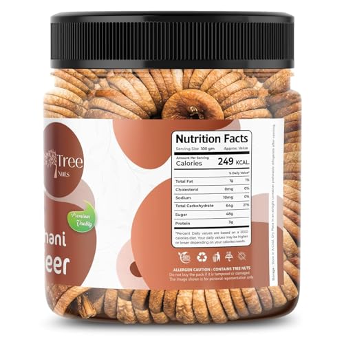 Image of TREE NUTS Afghani Anjeer Premium Dried Figs | Natural Dry Fruits Rich in Fiber, Calcium & Iron | Soft & Sweet Dry Figs for Eating, Milk, Sweets, Desserts & Healthy Snacking | High Energy Dry Fruit (500 gm)
