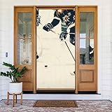 Willkommens-Türabdeckung, Dekoration, Türbanner Fotohintergrund, Eishockey-Muster, Veranda, Türschild, Verdunkelung, Privatsphäre, Türvorhänge, Fenstervorhang, Vorhänge, Schrankvorhang, 180 x 80 cm