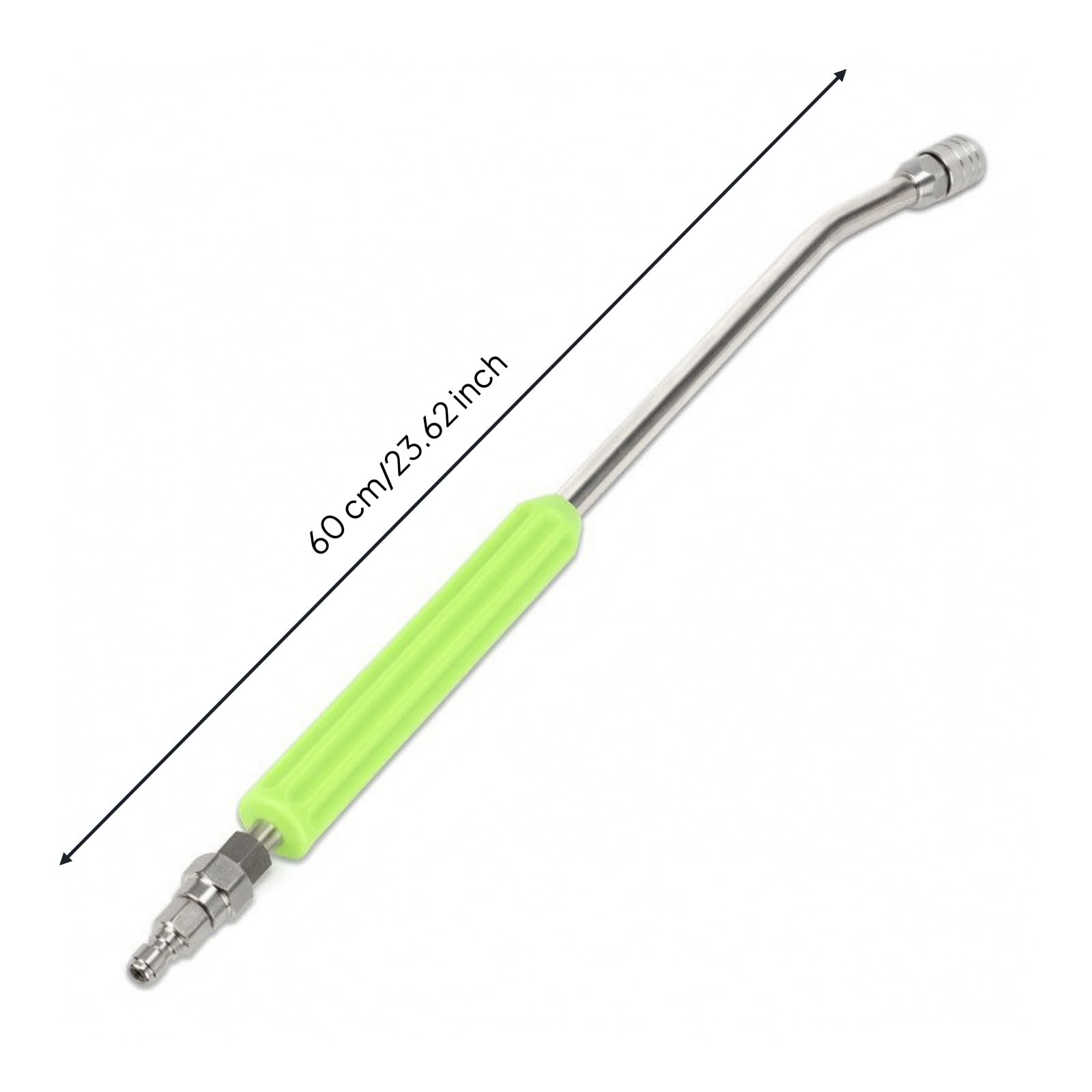 KESOTO Buse d'Extension pour Nettoyeur Haute Pression Rallonge Lance Embout Adaptateur INOX 40 Cm Attache Rapide M14 Manche avec Gaine pour Contrôle Sûr, Vert, 60 Cm