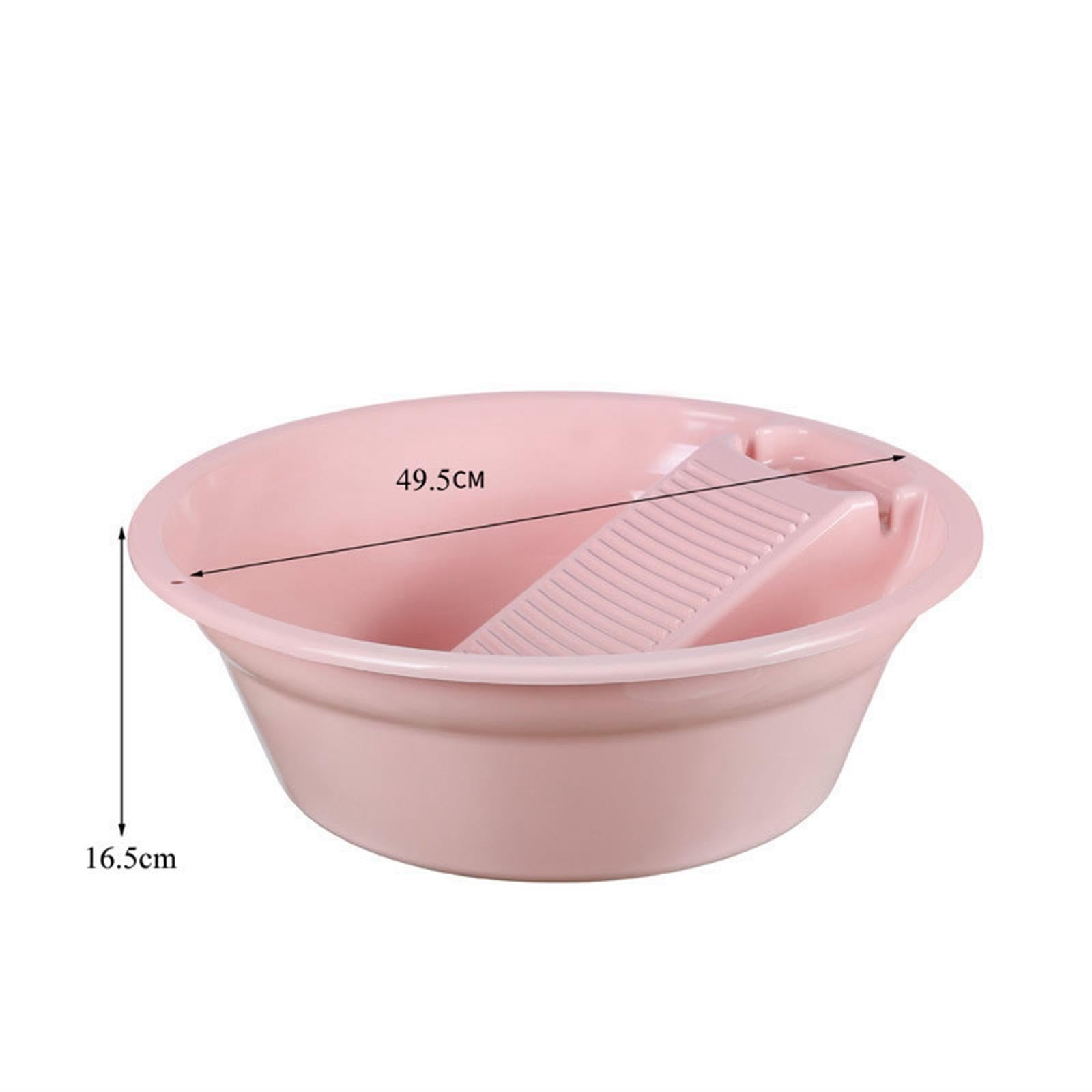 Waschbrettbecken für Handwäsche Integrierte Waschtrommel Robuste Wanne Und Praktische Größe Leicht zu Verstauen für Garten Apartment Outdoor, Rosa