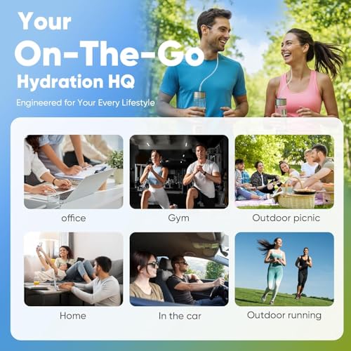 Hydrogen Water Bottle Generator, Up to 6000 PPB SPE-PEM – 460ml Borosilicate Glass, Leak-Proof, LED Display, USB Rechargeable, with Inhalation Tube – Portable Hydro Water Maker for Home, Gym & Travel - Image 7