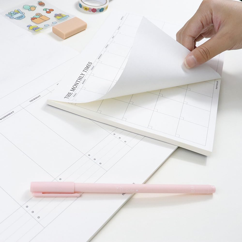 60 Blatt Abreißbarer undatierter Wochenplaner, B5, Notizblock, monatliche und wöchentliche To-Do-Liste, Notizblock, B5, Abreiß-Design (B5 Monatsblock)