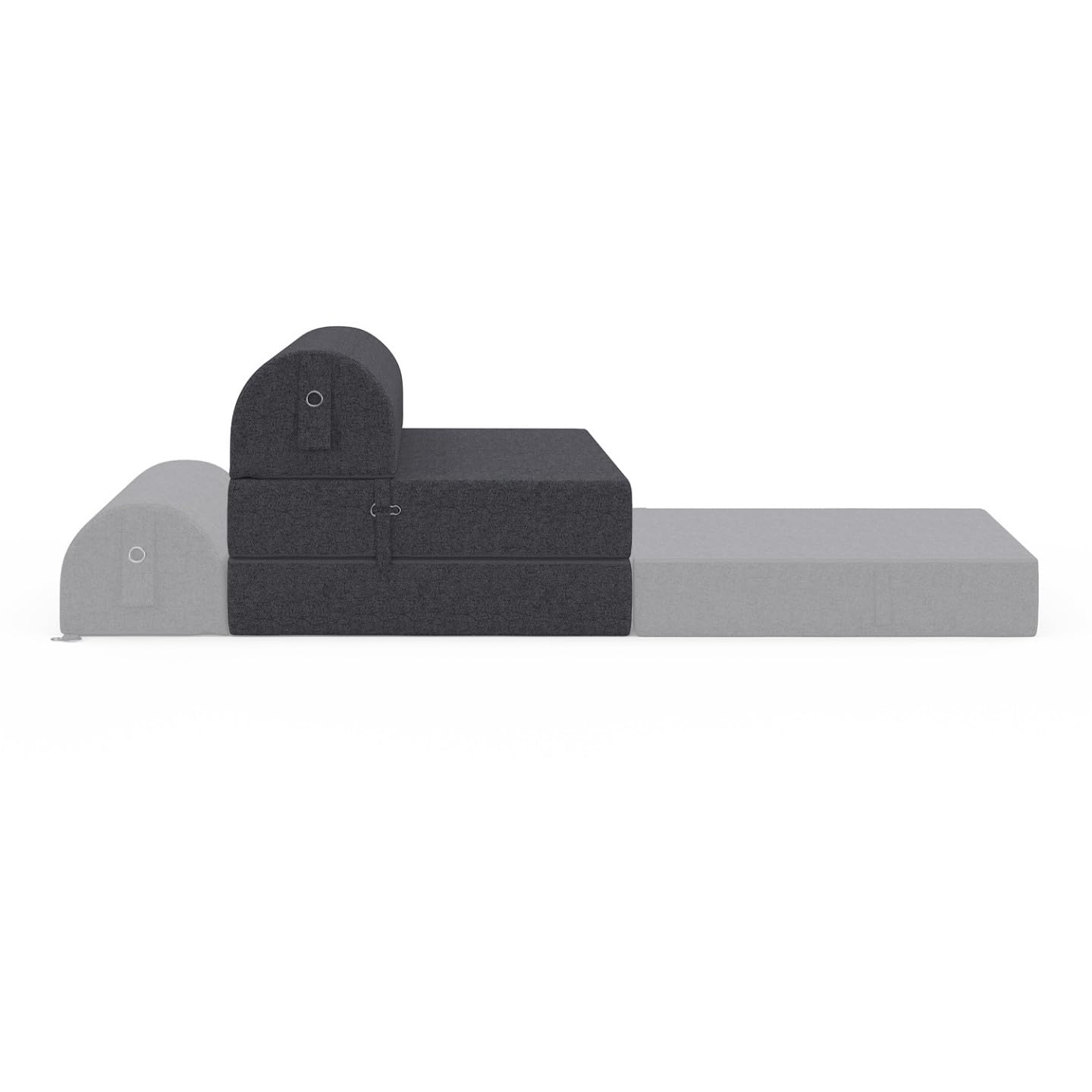 IDMarket - Chauffeuse Paloma en Tissu Gris Anthracite