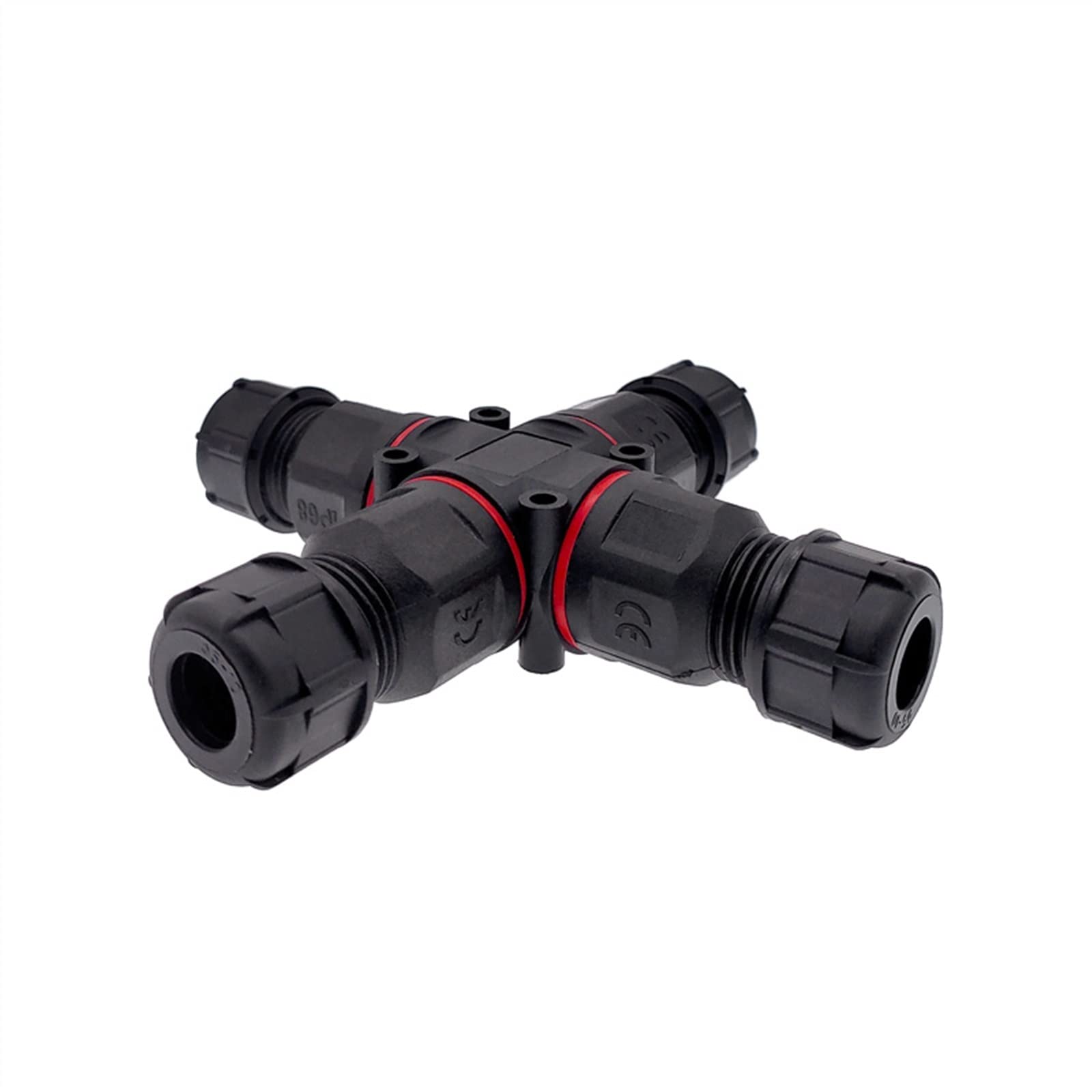 Conector X eléctrico Industrial Led de 3 pines y 4 vías IP68 L20 conectores de forma cruzada de Cable de cuatro vías 1 Uds