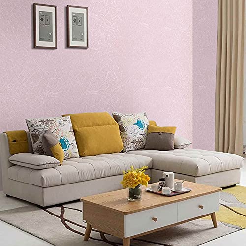 Abyssaly 15.7 Inch X 118 Inch Pink Wallpaper Embossed Self Adhesive Peel And Stick Removable Home Decorative Vinyl Film Cabinet Furniture Countertop Solid Color Shelf Paper Silk #TOP7