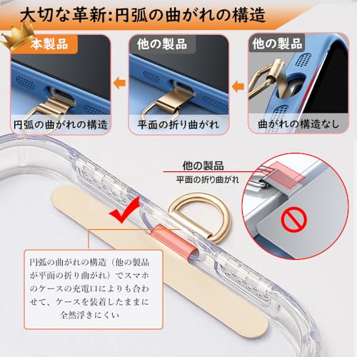 スマホ ストラップホルダー 【極薄0.2mm・浮きにくい折り曲がれ設計・ステンレス製】金属製タグパッチ 携帯ストラップホルダー 薄型 丈夫10kgまでの荷重量 スマホケースに挟む 全機種対応 充電影響なし 落下紛失防止 (シルバー)