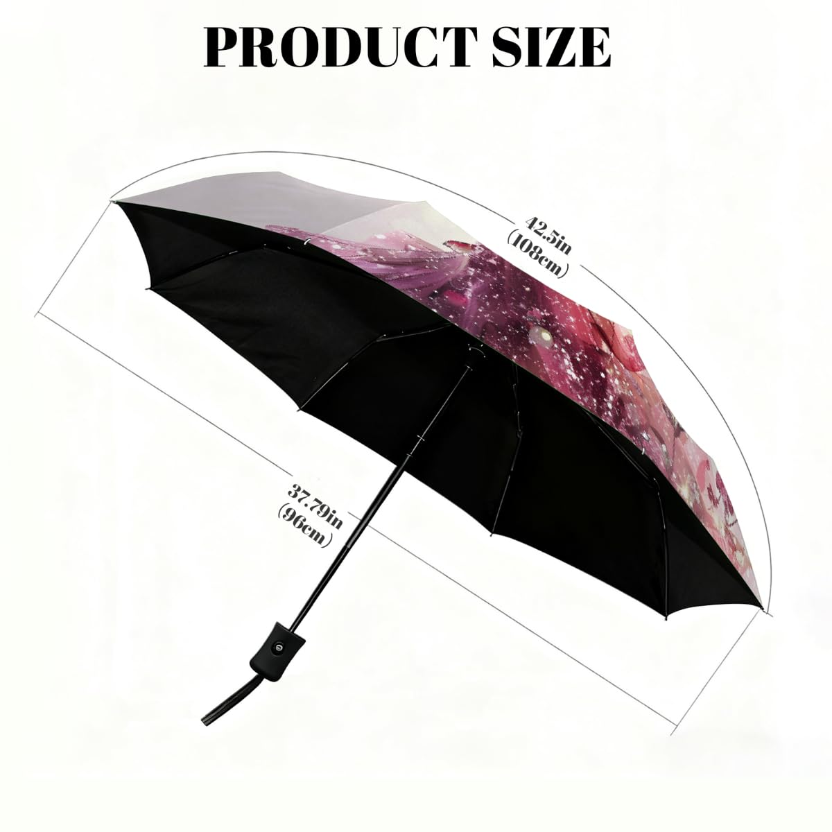 Paraguas compacto de viaje resistente al viento, plegable, para lluvia, apertura automática, protección contra rayos UV y agua