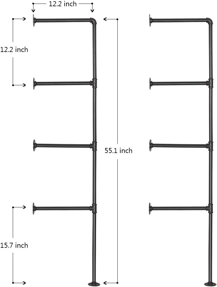 Buy LIANTRAL Industrial Wall Mount Iron Pipe Shelf, DIY Open Bookshelf