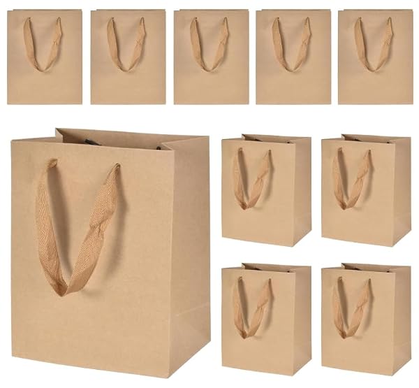 10 sztuk 18 x 10 x 23 cm brązowe torebki papierowe z uchwytem