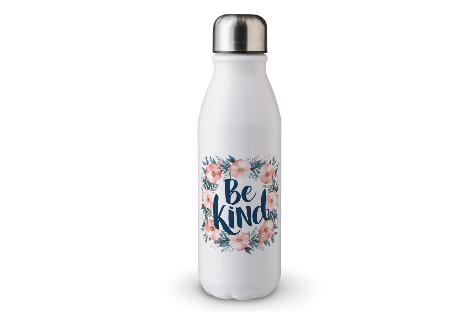MAXIKIWI - Single Wall Water Drinking Bottle with Screw Cap, Non Insulated Lightweight Aluminium, BPA Free, Leak-Proof - Floral Christian 1519649-500ml