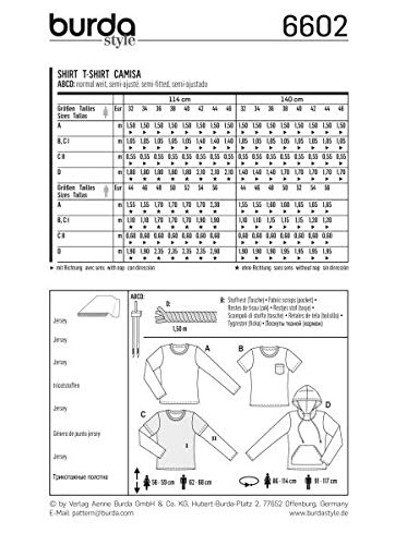 Burda Ladies & Mens Easy Sewing Pattern 6602 T Shirts, Tops & Hoodies #TOP2