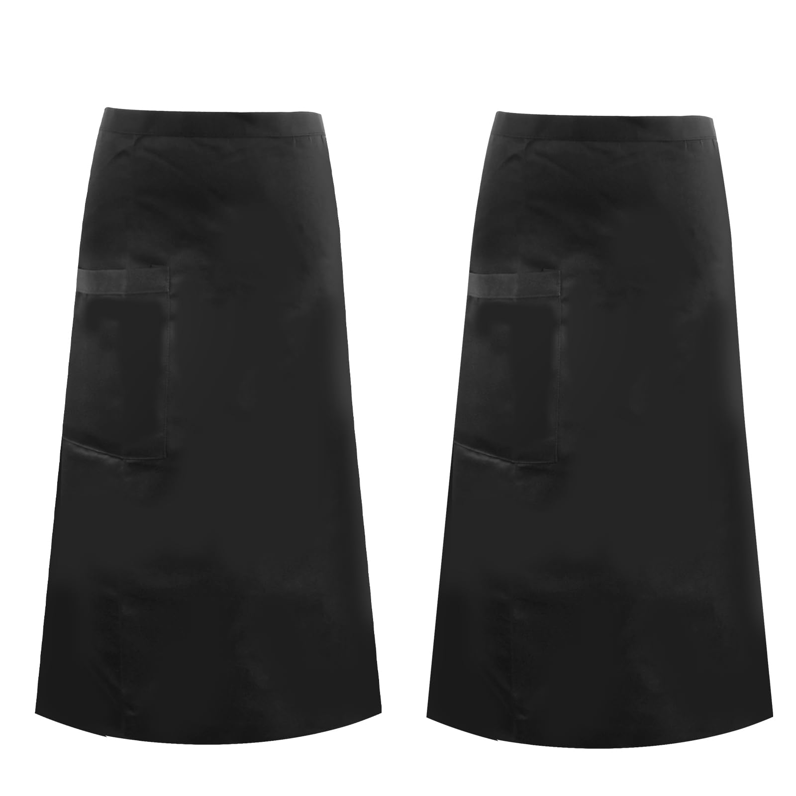 Granvoo 2 Piezas Medio Delantal de Cintura Con Bolsillos, Delantal Negro Camarero, Mandil de Cocina, de Trabajo Para Hombre y Mujer