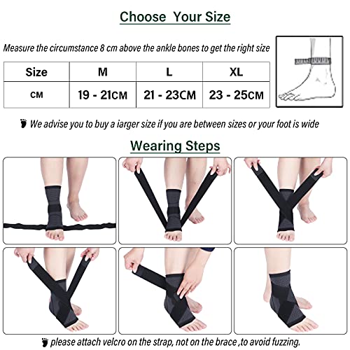 Ankle Braces, Adjustable Compression Ankle Support Men & Women For Injury Recovery, Achilles Support And Strong Ankle Brace Sports Protection, Stabilize Ligaments-Eases Swelling And Sprained Ankle #TOP1