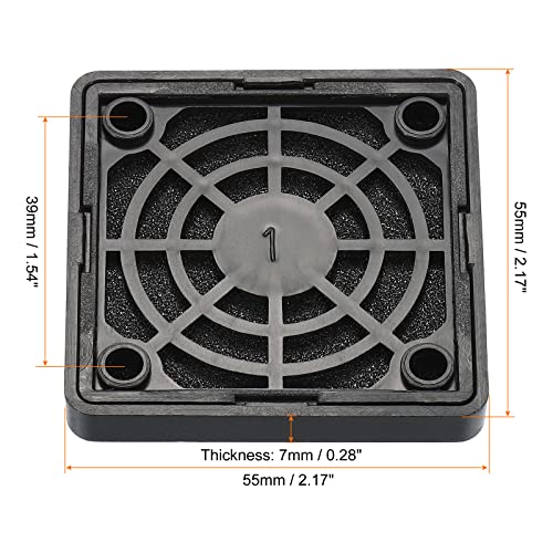 PATIKIL 50mm Cooling Fan Filter with Screw, 6 Pack ABS Ventilator Grill Protector Guard for Fan Protective Cover DIY Black - Image 2